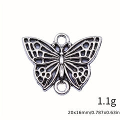 10PCS Silvery Butterfly Ornament Connector Alloy Pendant Key Chain