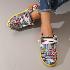 Geometric Pattern Canvas Women's Shoes