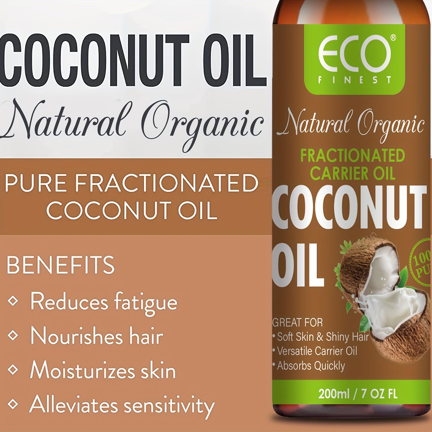 Fractionated Coconut Relaxing Massage Body Hair Moisturizer