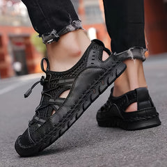 Men's Mesh Sandals With Adjustable Draw String Casual Outdoor Shoes