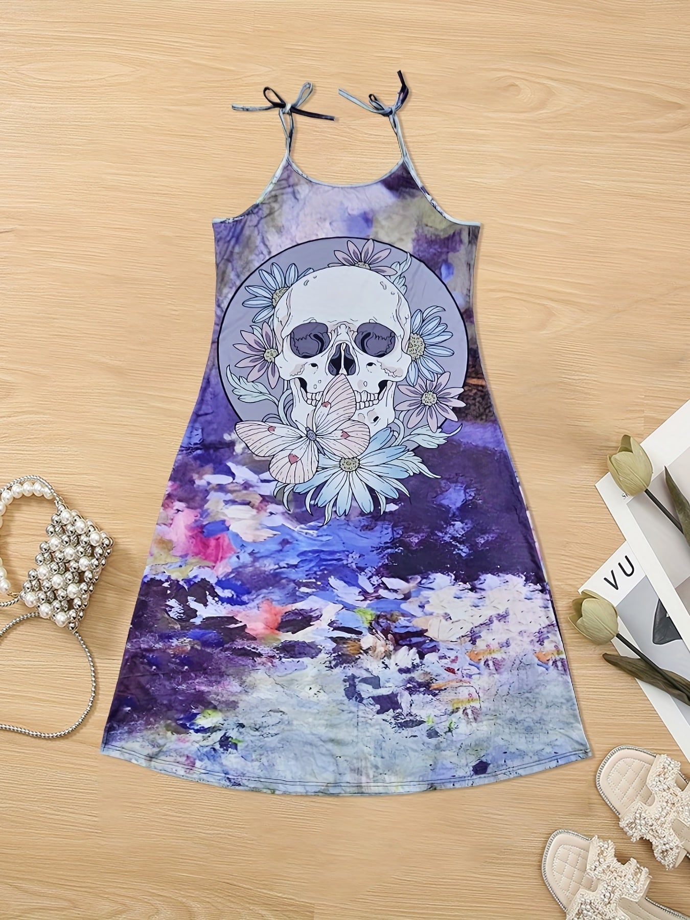  Goth Summer Dress Women's Maxi Cami Dress