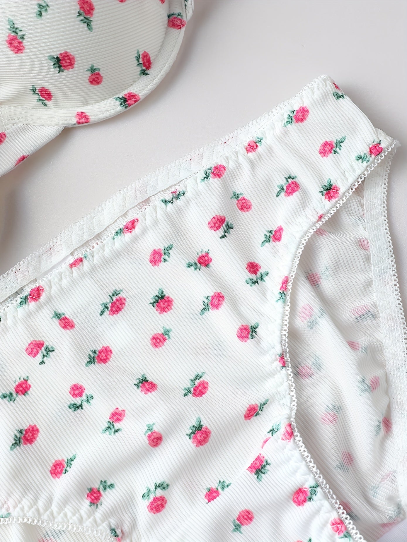 Floral Print Push Up Bra & Panties Set