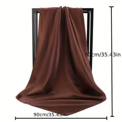 Solid Satin Shawl Bandana Silk Square Scarf Head Wrap Classic Sunscreen Travel