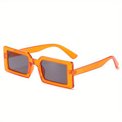 Vintage Square Frame Sunglasses Gradient Lens Wrap Around Eyewear