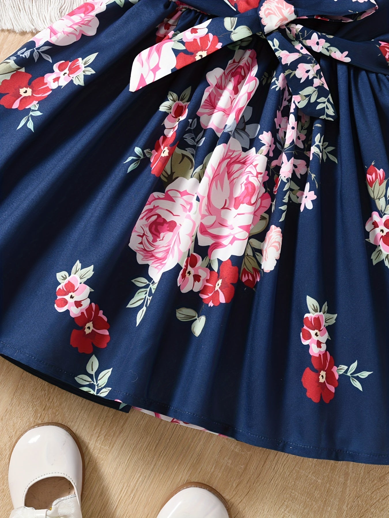 Girls Casual Floral Print Cami Dress 2PCS Set