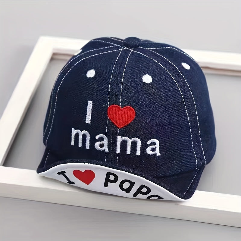 Cute Denim Baseball Cap for Babies Adjustable Straps