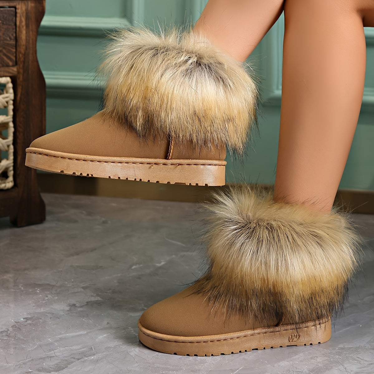 Women's Non slip Thickened Medium Tube Snow Boots