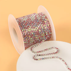 Pink Rhinestone Chain for Shoes Clothes Hats Bags Nail Art Headwear Jewelry