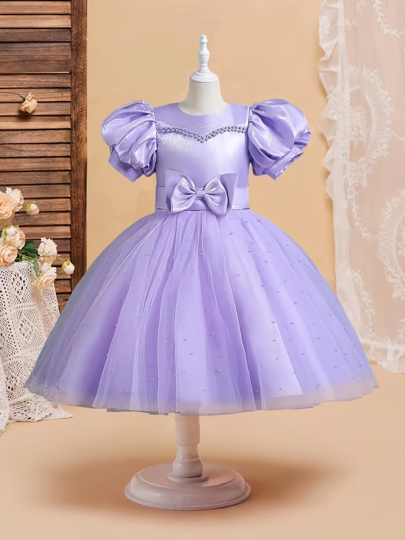 Girl's Princess Tutu Dress For Birthday Flower Girl Wedding Dress