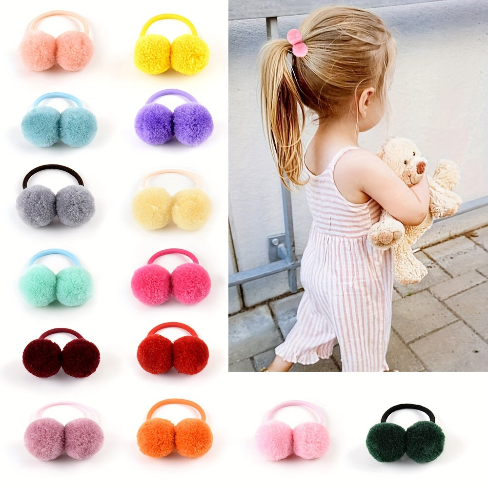 Baby Girls Ball Decor Hair Tie Scrunchies Ponytail Holders