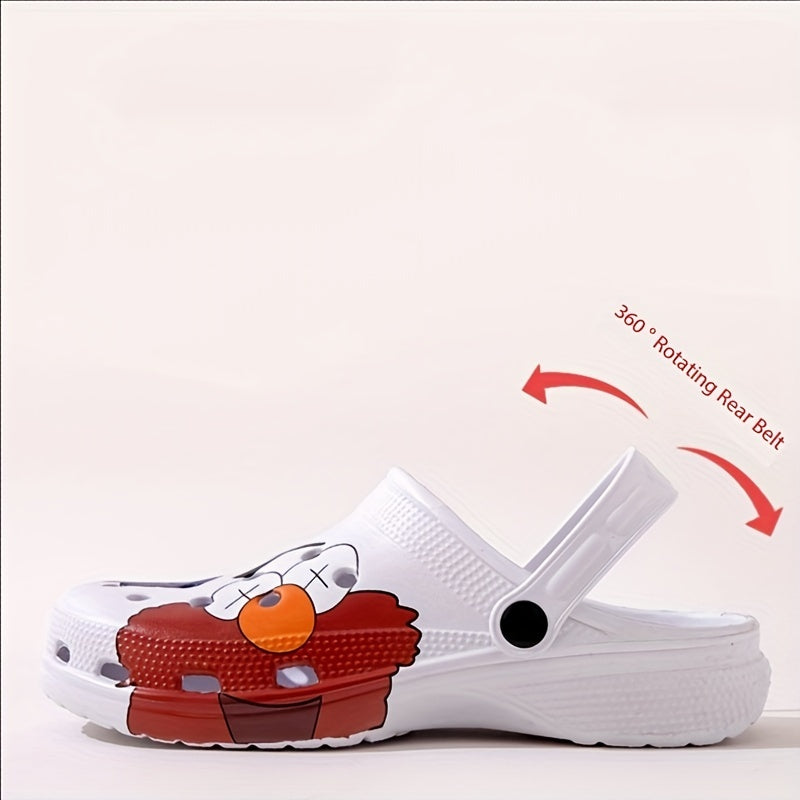 Men's Cartoon Print Platform Clogs