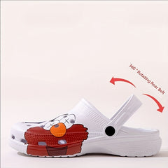 Men's Cartoon Print Platform Clogs