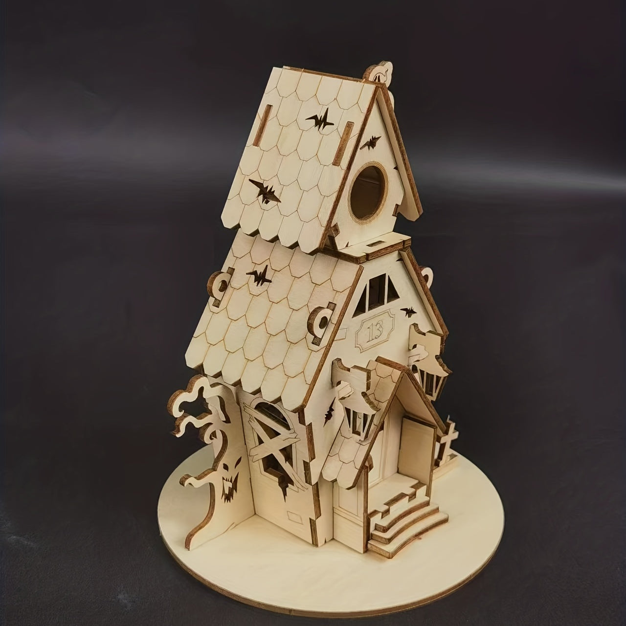 Halloween Party Wood DIY Puzzle Ghost House Decoration