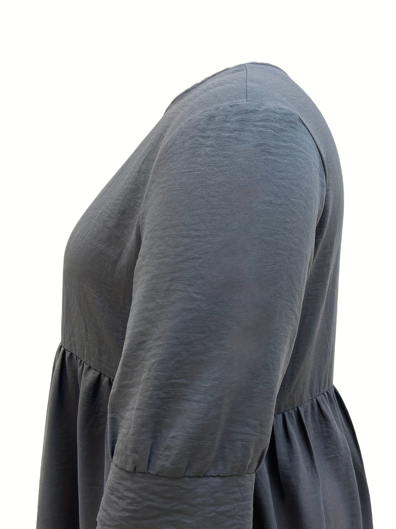  Casual Dress Women's Solid Round Neck Dress With Pockets