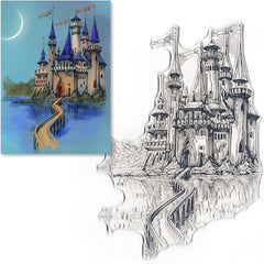 Fairy Tale Castle Mountain Clear Rubber Stamps