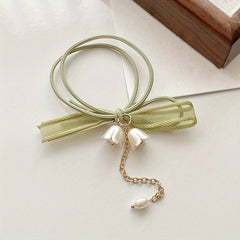 Elastic Bell Orchid Hair Tie Ribbon Hair Accessories