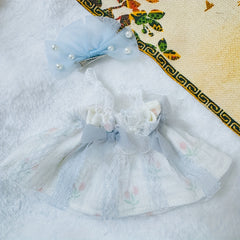 Doll Clothes Set Green Bow Tie Headwear Dress Collection Accessories