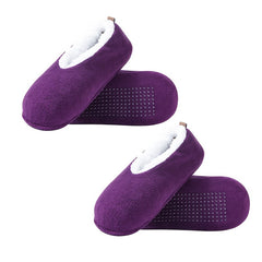 2 Pairs Plush Lined Low Cut Floor Socks