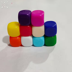 20pcs Acrylic 16mm Round Corner Blank Dice for Multiplayer Game