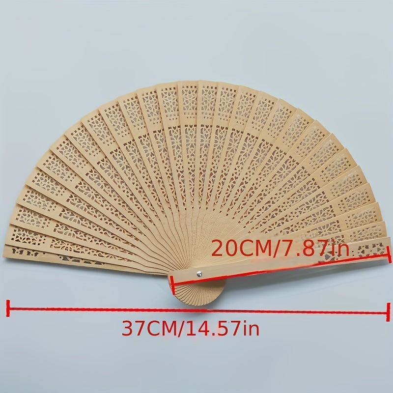 Flower Wooden Fan for Wedding Events Supplies