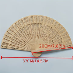 Flower Wooden Fan for Wedding Events Supplies