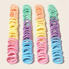 100pcs Ponytail Holders Hair Ties For Women Girls Soft Seamless Hair Bands