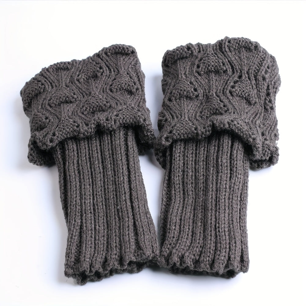 Winter Crochet Knit Boot Cuffs Ankle Leg Warmers Socks Women's Stockings