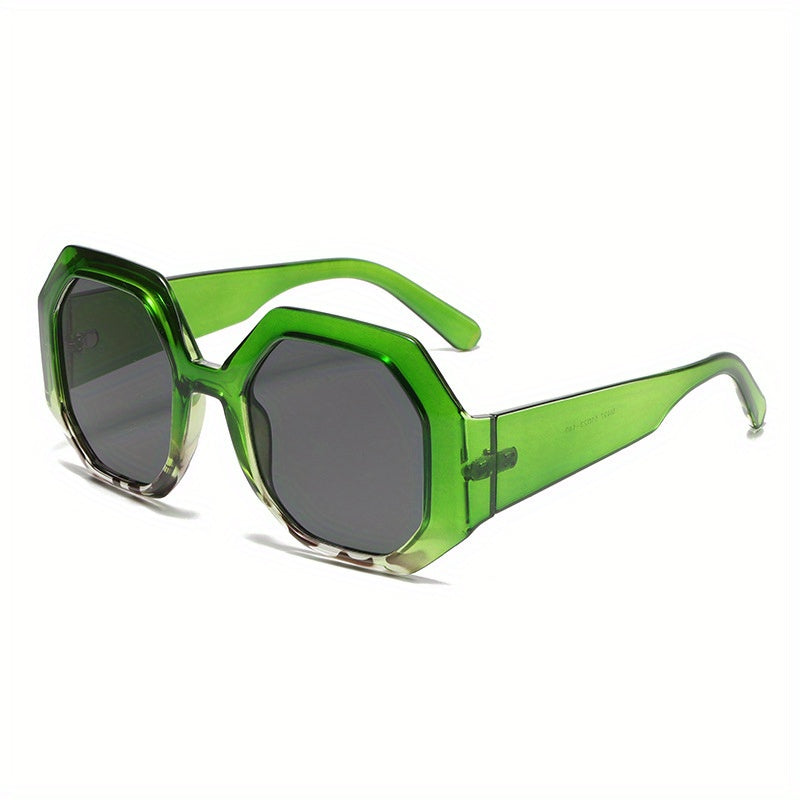 Y2K Polygon Sunglasses Jelly Gradient UV400 Sun Shades Glasses