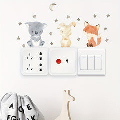 Cute Cartoon Animal Wall Decal for Switch Decoration
