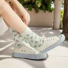 5 Pairs Floral & Plaid Print Comfy Mid Tube Socks Women's Stockings