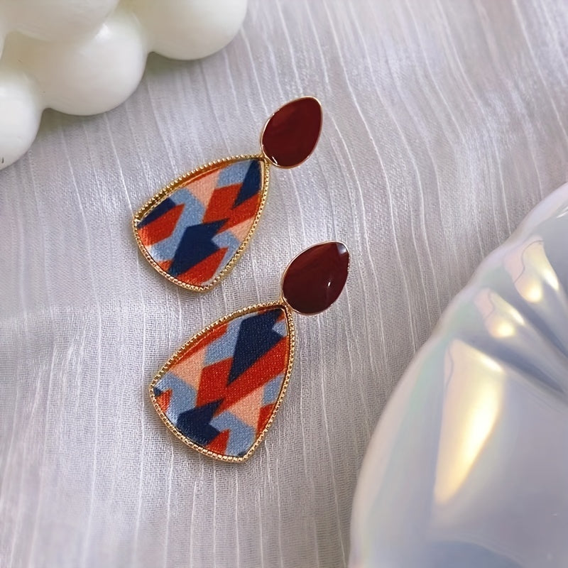 Irregular Patch Earrings Light Sense Square Round Face Jewelry