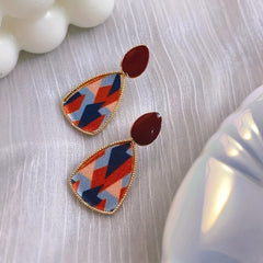 Irregular Patch Earrings Light Sense Square Round Face Jewelry