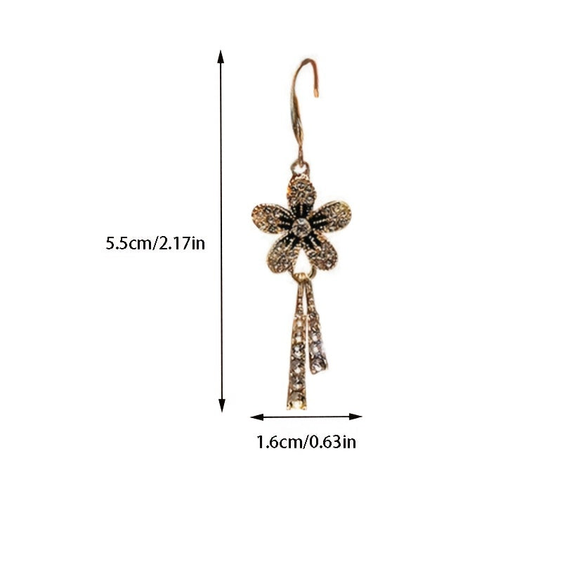 Rhinestone Tassel Drop Earrings for Women