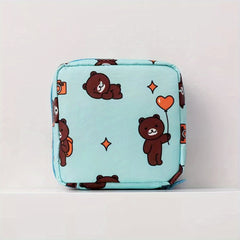 Cartoon Sanitary Napkin Bag Waterproof Nylon Cosmetic Organizer