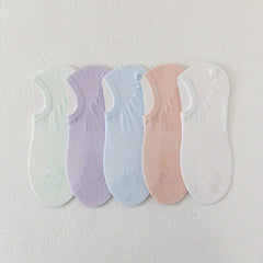 5 Pairs Women's Low Cut Ankle Socks Soft & Lightweight Solid Colors