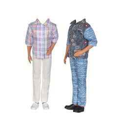 2 Sets Doll Clothes Tops Trousers Outfit for Boy Doll Accessories