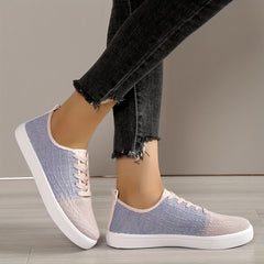 Ombre Knit Sneakers Low Top Lace Up Casual Walking Shoes