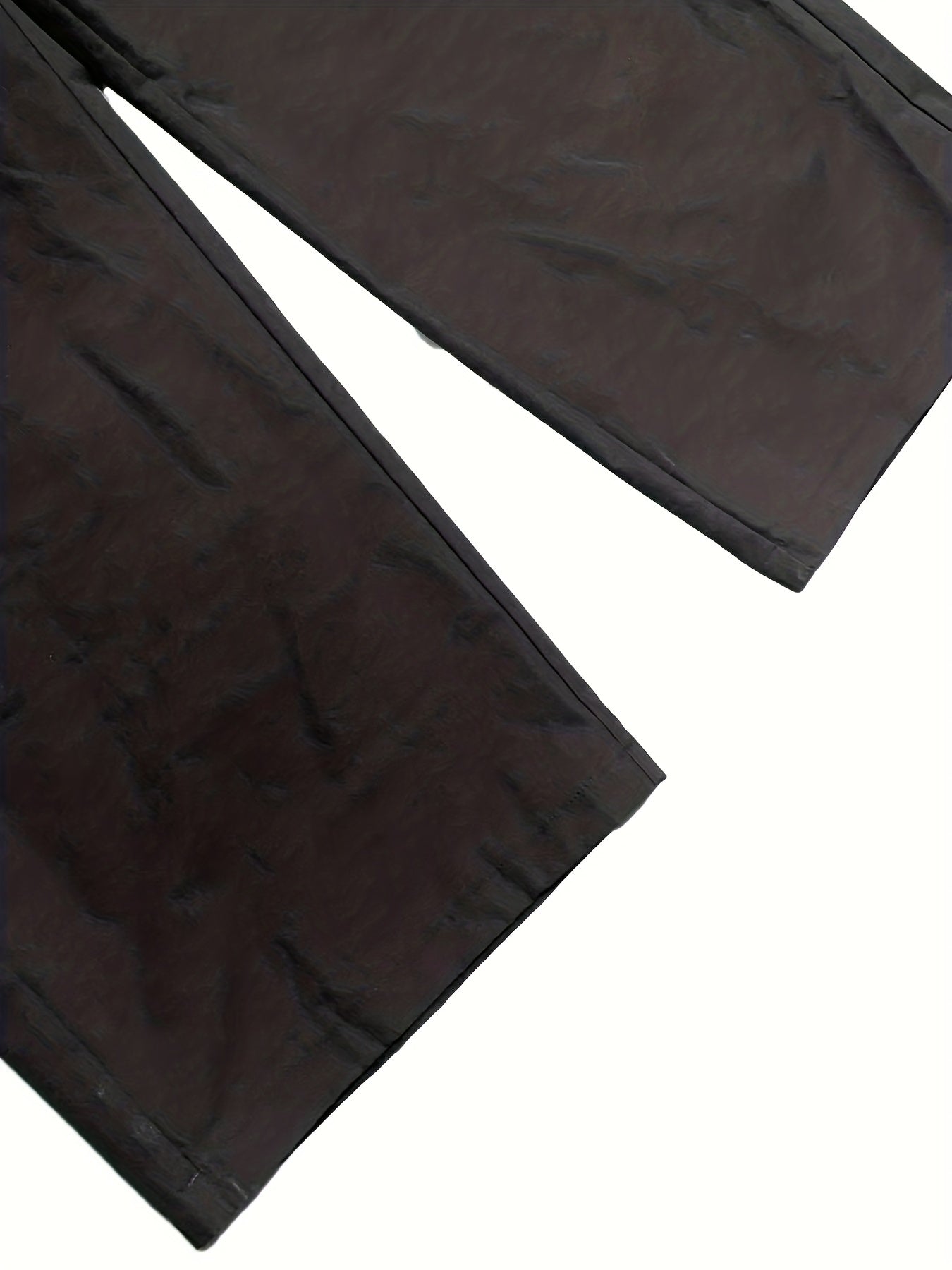  Solid High Rise Wide Leg Cargo Trousers