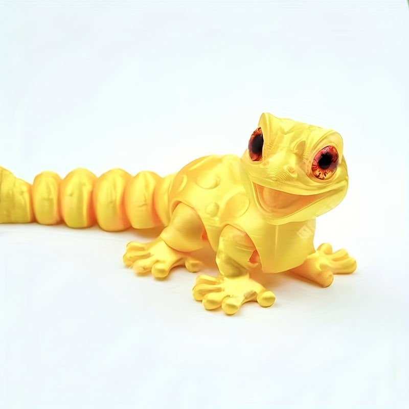 Colorful Lizard Figurines with Articulated Joints - Office Desk Decor