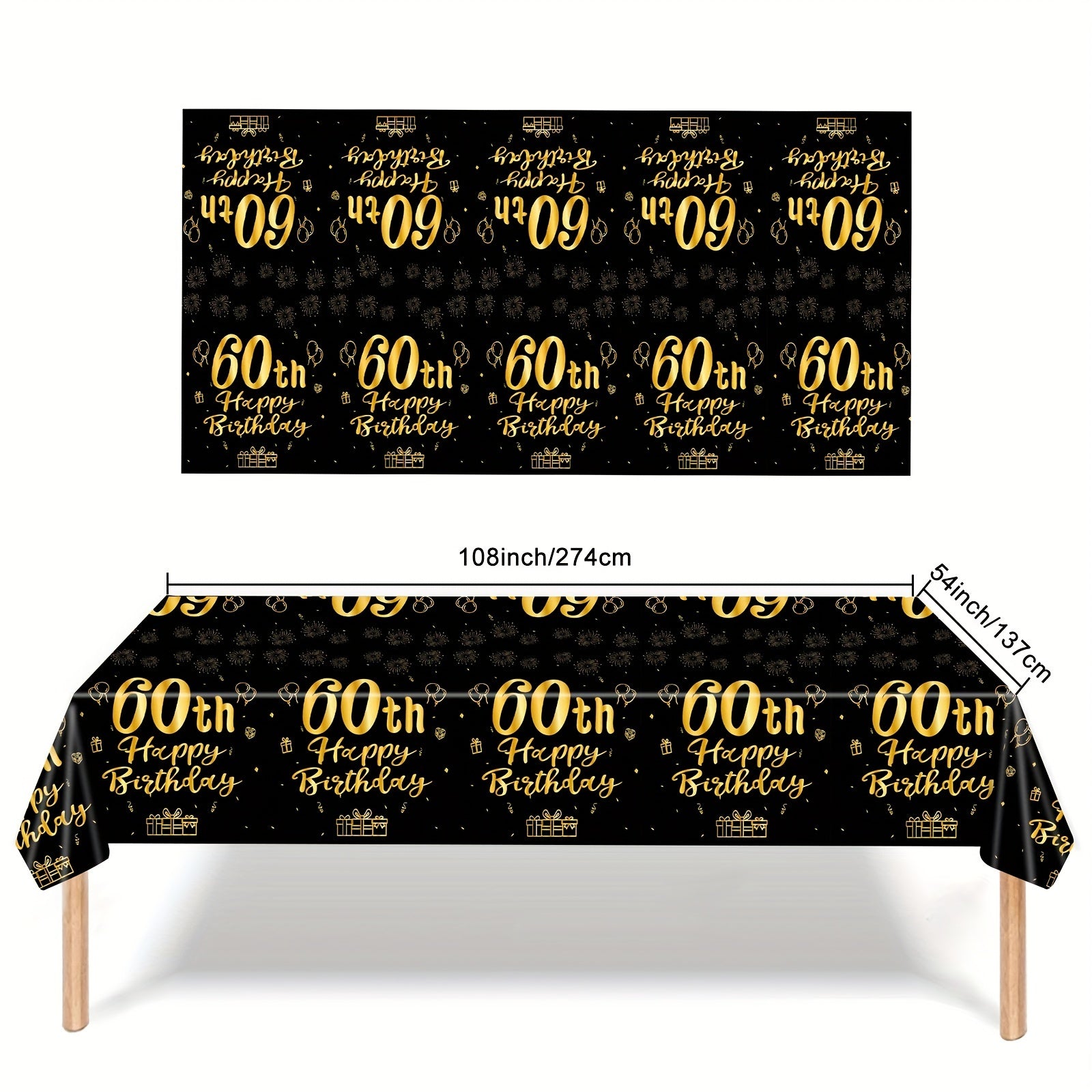 Holiday Tablecloth Set for 60 Year Old Birthday Party