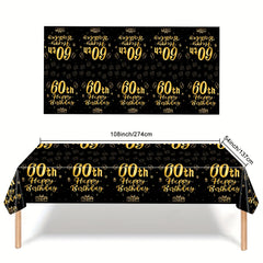Holiday Tablecloth Set for 60 Year Old Birthday Party