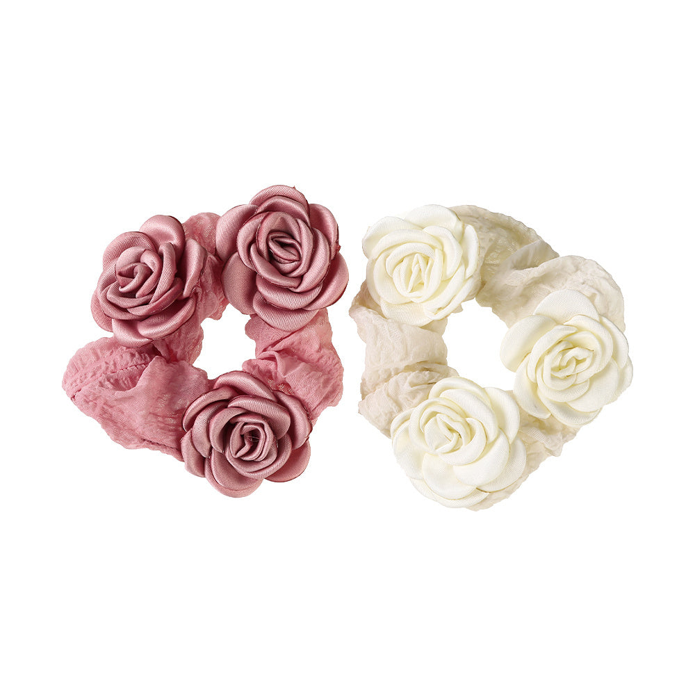 Fabric Rose Scrunchie Hair Tie Hair Accessories Hair Scrunchie Head Tie