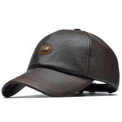 Men's PU Leather Baseball Cap Sun Hat