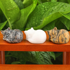 Crystal Sleeping Cat Figurine Home Decor