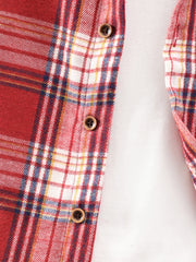 Boys Plaid Shirts Long Sleeve Lapel Tops Spring Fall Outwear Jackets