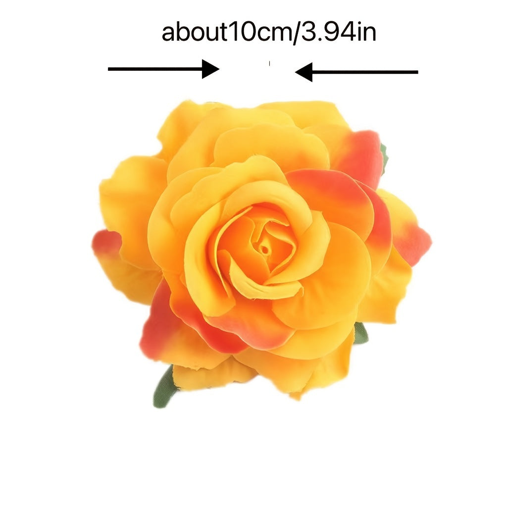 Boho Style Rose Flower Hairpin Hair Clip for Wedding Beach Daily Use