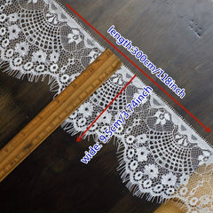 3M French Retro Eyelash Lace Fabric Floral Pattern Skirt Sleeves Underwear DIY