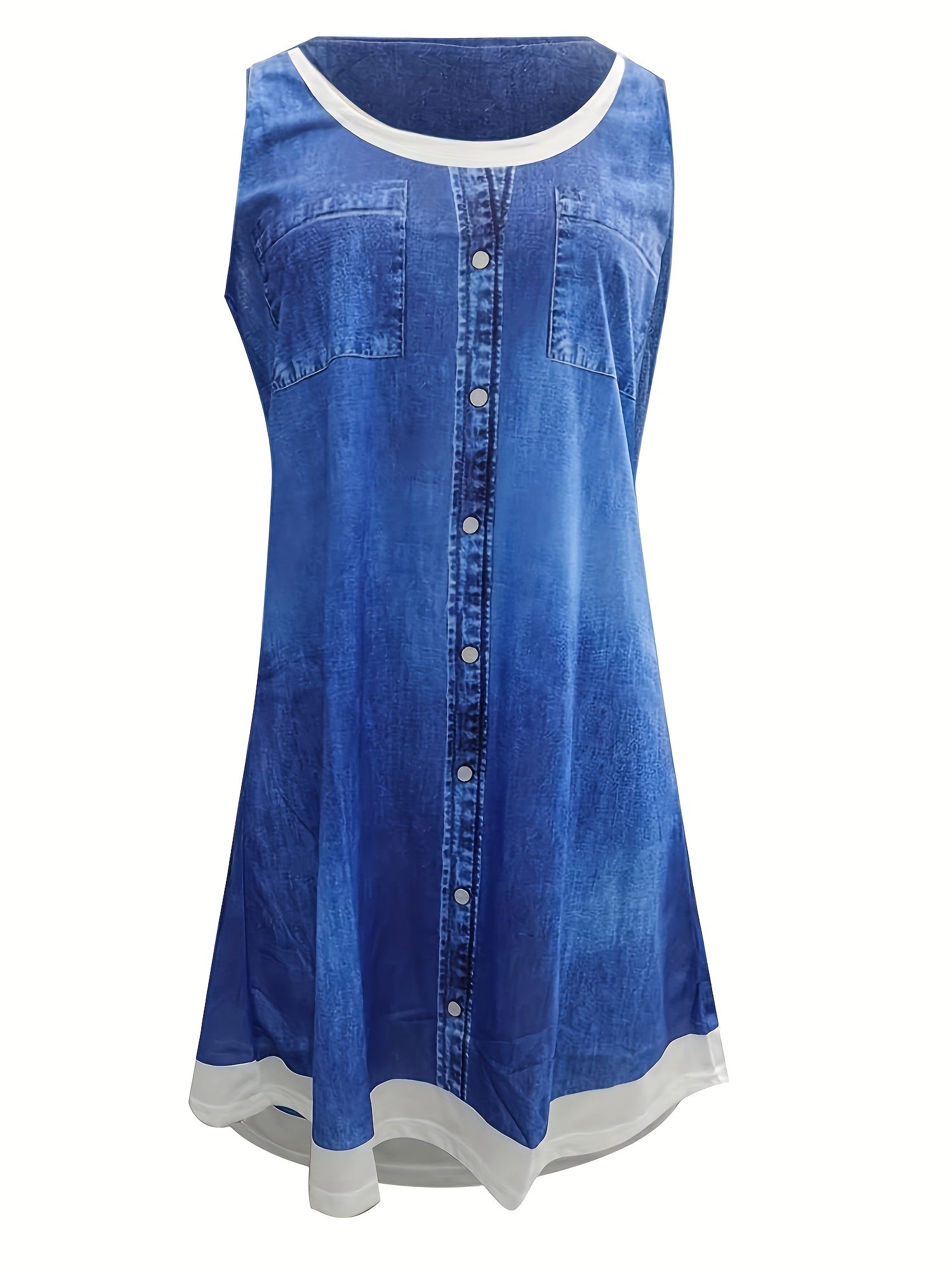  Casual Dress Women's Floral Print Round Neck Tank Dress