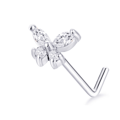 Stainless Steel Nose Ring Stud Flower Snowflake Butterfly Nose Piercing