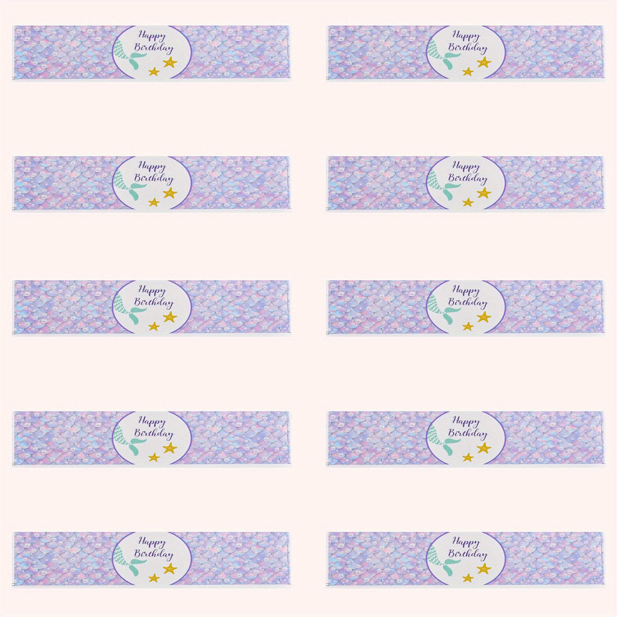 10pcs Mermaid Birthday Bottle Stickers